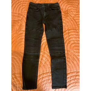 No‎ Boundaries Black Moto Style Skinny Jeans Mens 26x30